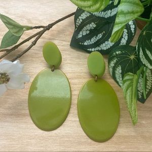 Vintage Green Bakelite Clip-On Earrings